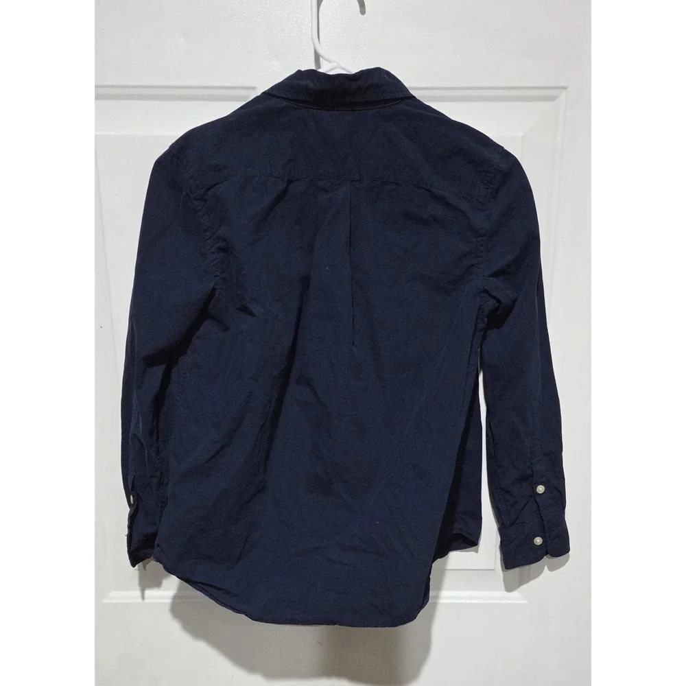 Ralph Lauren Navy Blue Long Sleeve Button Up Shirt Boys Youth M (10-12)